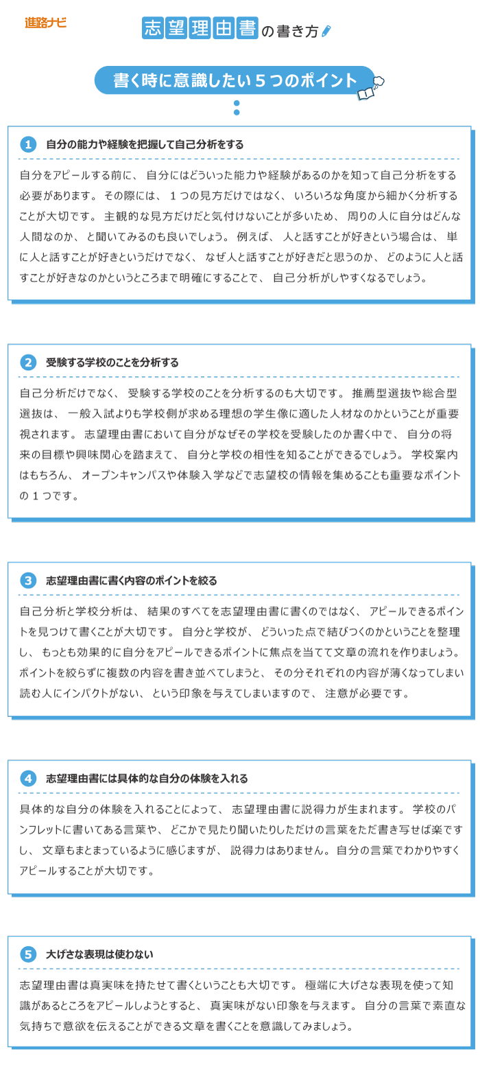 志望理由書の書き方・テクニック集