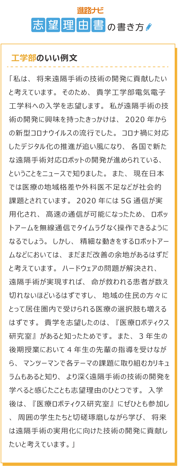 志望理由書の例文