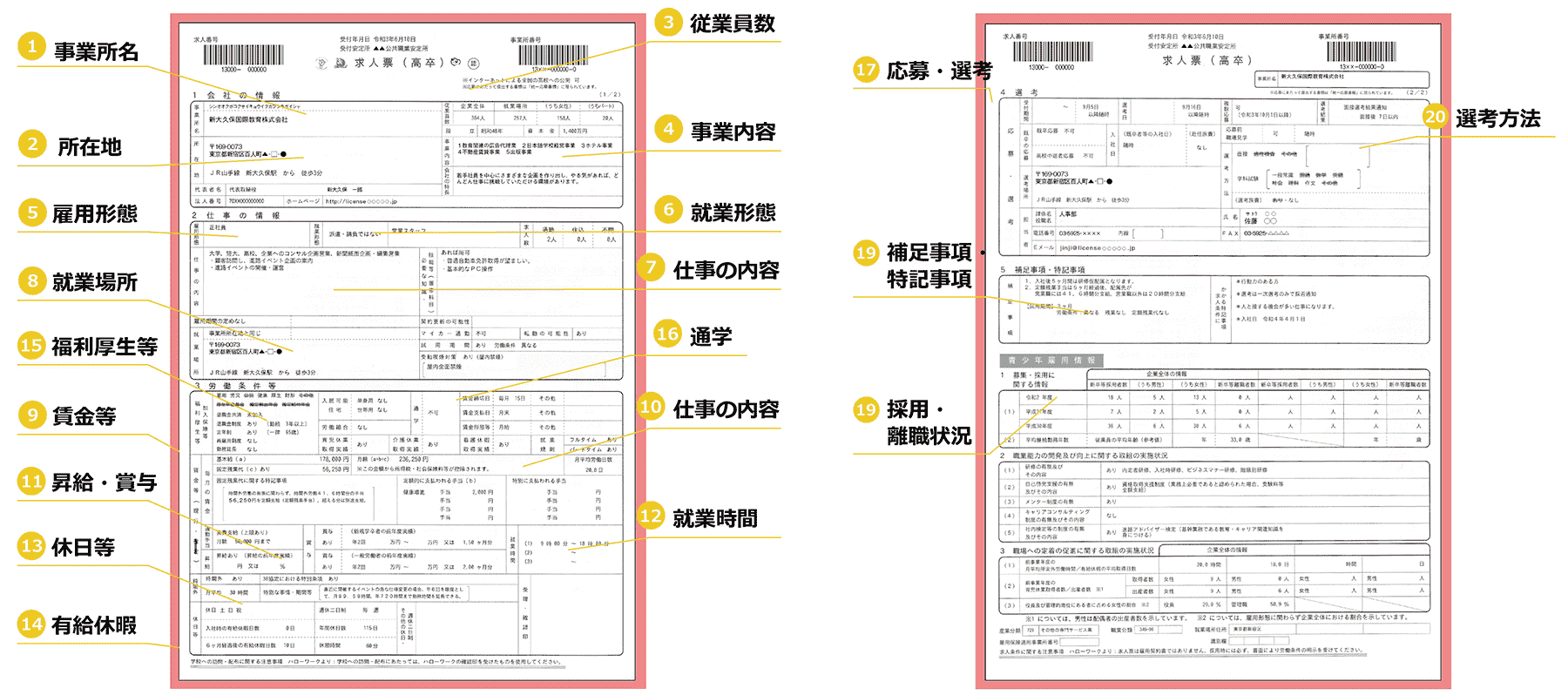 求人票のサンプル