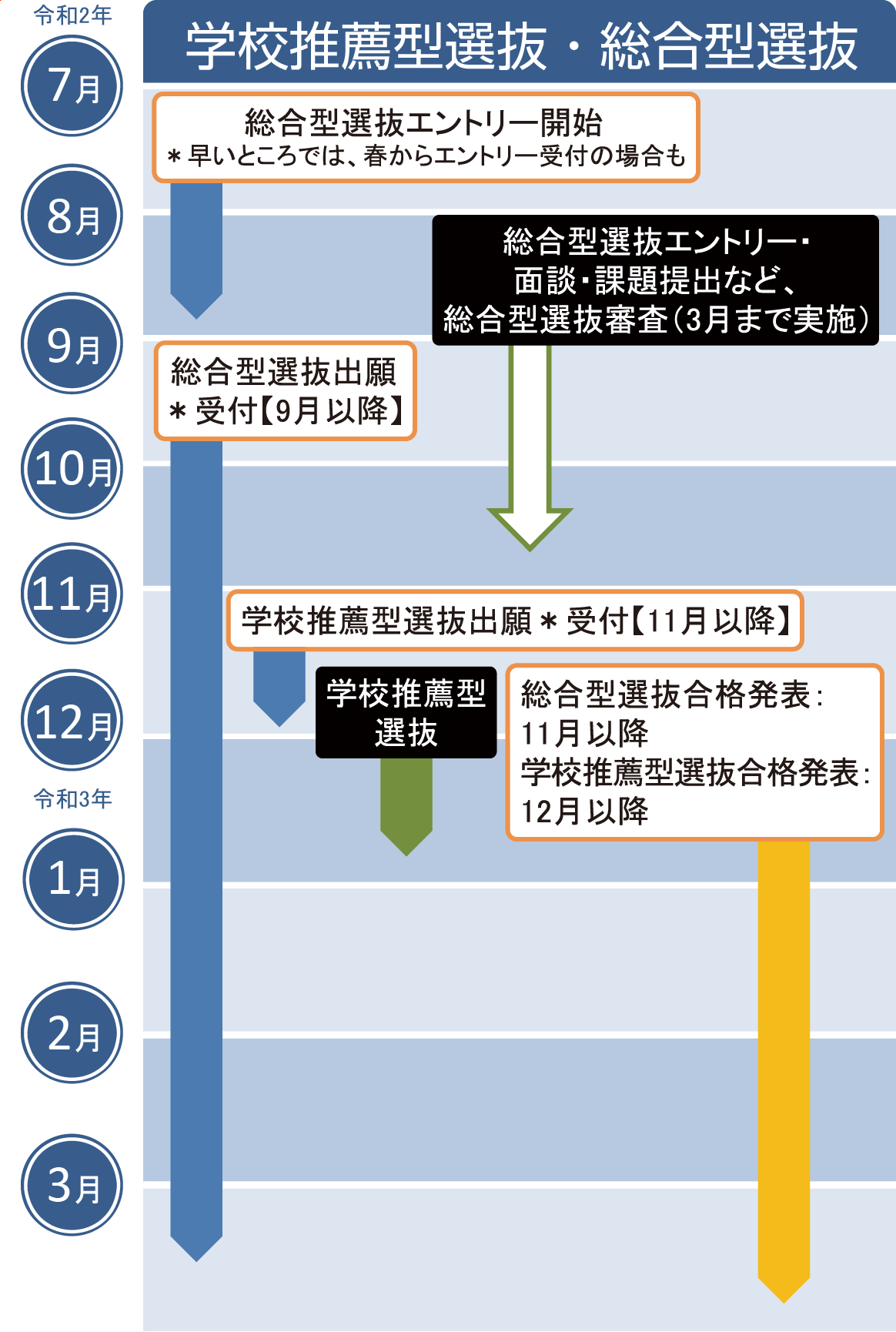 大学入試スケジュール - 大学入試の基礎知識｜進路ナビ